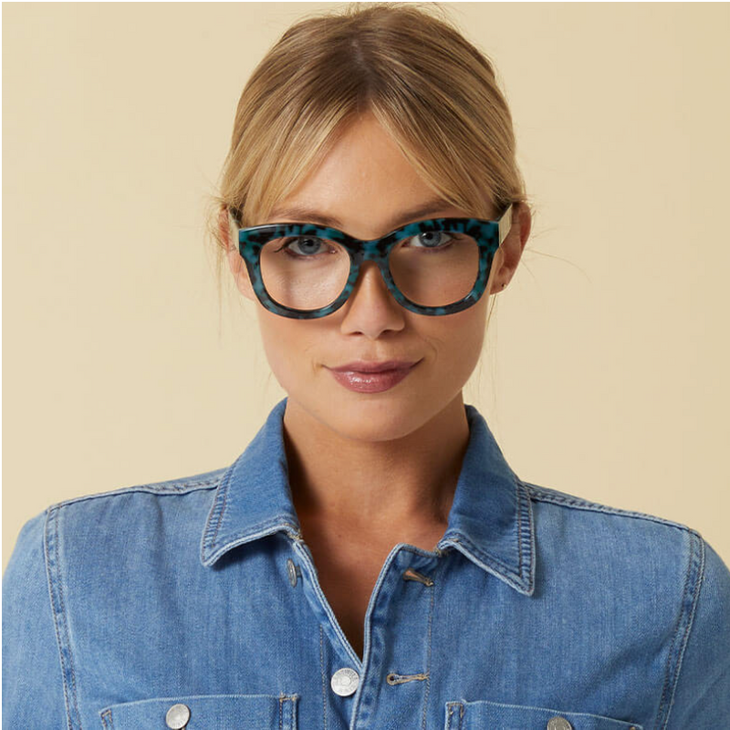 Peepers Readers - Center Stage - Green Tortoise (with Focus™ Blue Light Lenses)