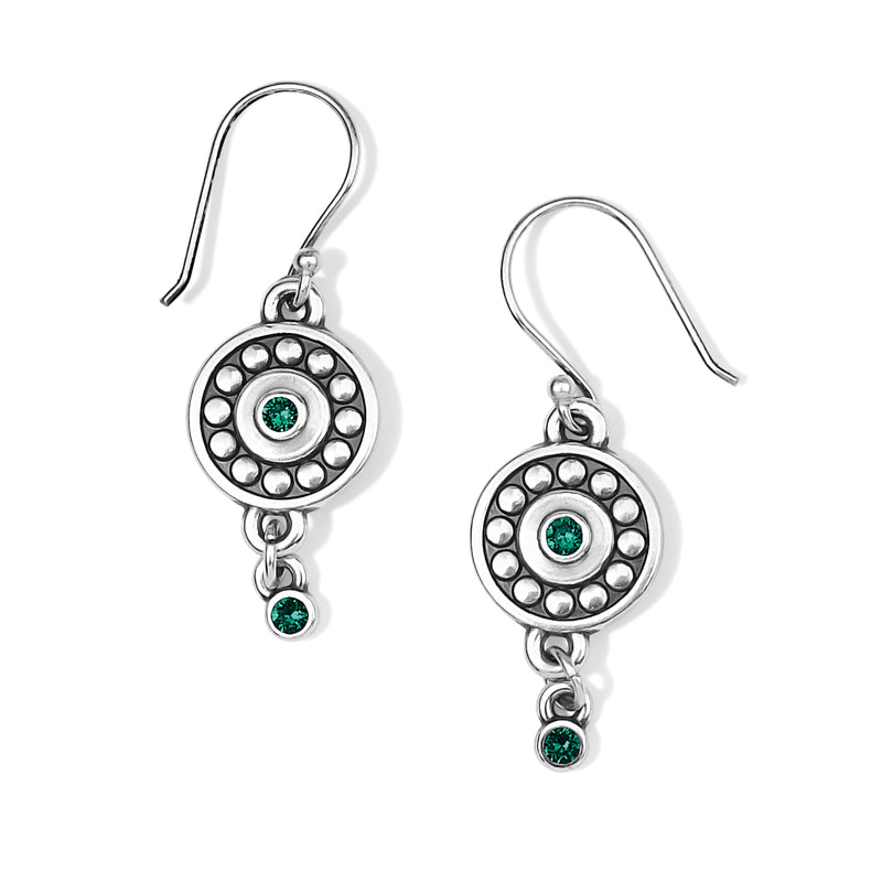 Brighton Pebble Dot Medali Reversible French Wire Birthstone Earrings (May/Emerald)