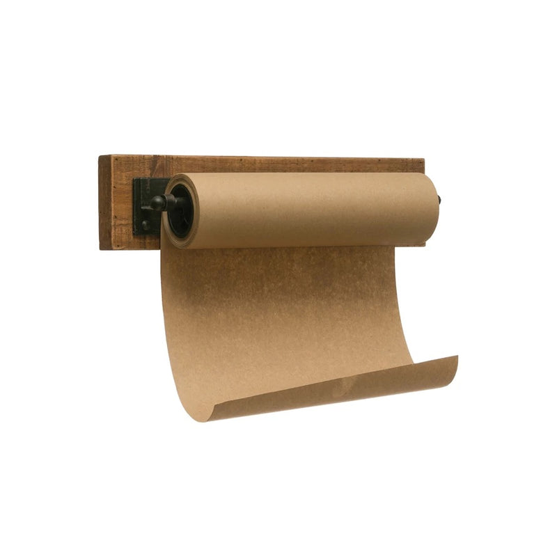 Creative Co-op Wood and Metal Wall Bracket with Paper Roll