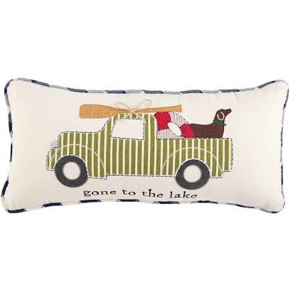 Mud Pie GONE TO THE LAKE - LAKE PILLOW