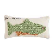 Mud Pie Fish Mini Hook Lake Throw Pillow