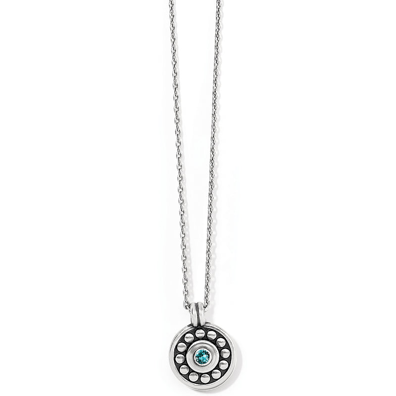 Brighton Pebble Dot Medali Petite Reversible Birthstone Necklace (December/Zircon)