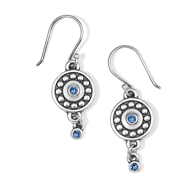 Brighton Pebble Dot Medali Reversible French Wire Birthstone Earrings (September/Sapphire)