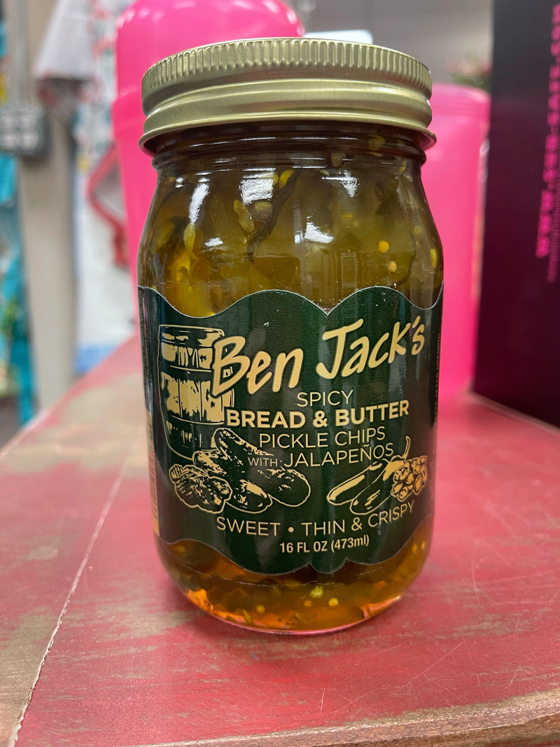 Ben Jack Larado's Spicy Bread & Butter Pickle Chips with Jalapeños