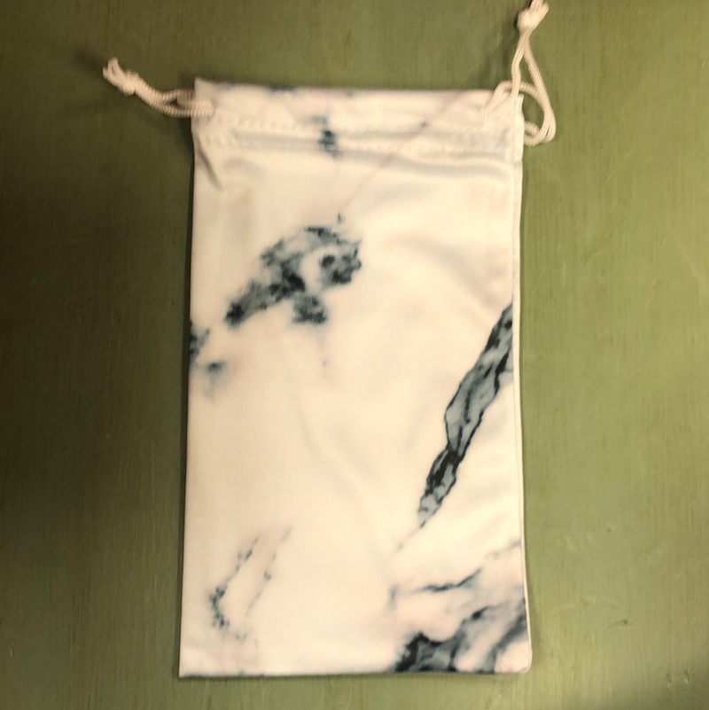 Blue Gem Sunglasses - Marble Print Soft Drawstring Case, Assorted Colors