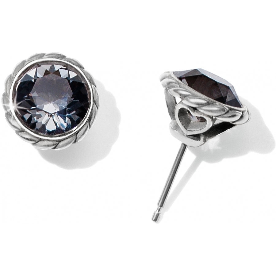 Brighton Iris Stud Earrings - Black