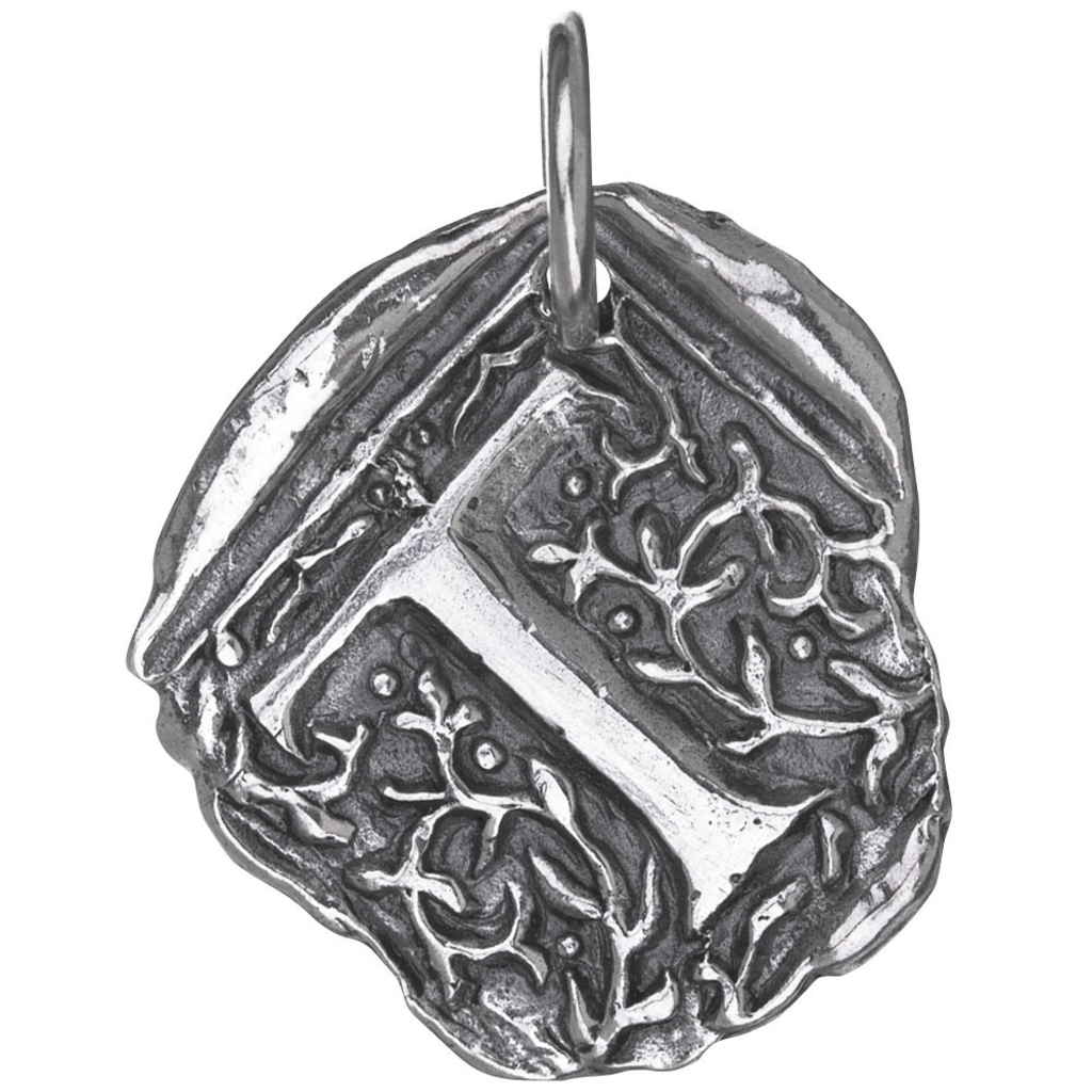 Waxing Poetic Square Insignia - Initial Charm Silver