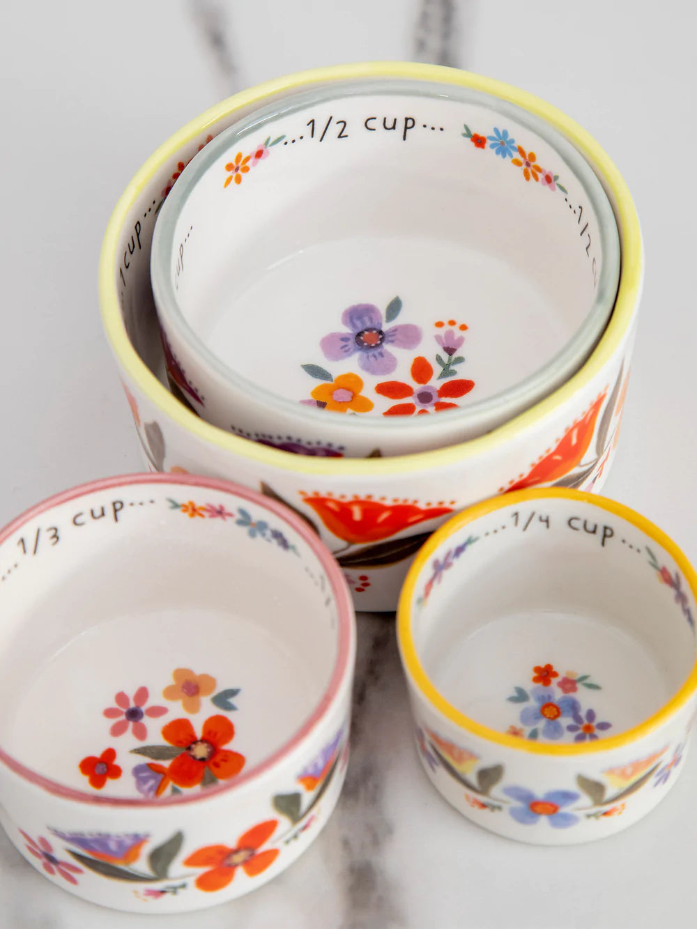 Natural Life® Nesting Measuring Cups - Rainbow Floral