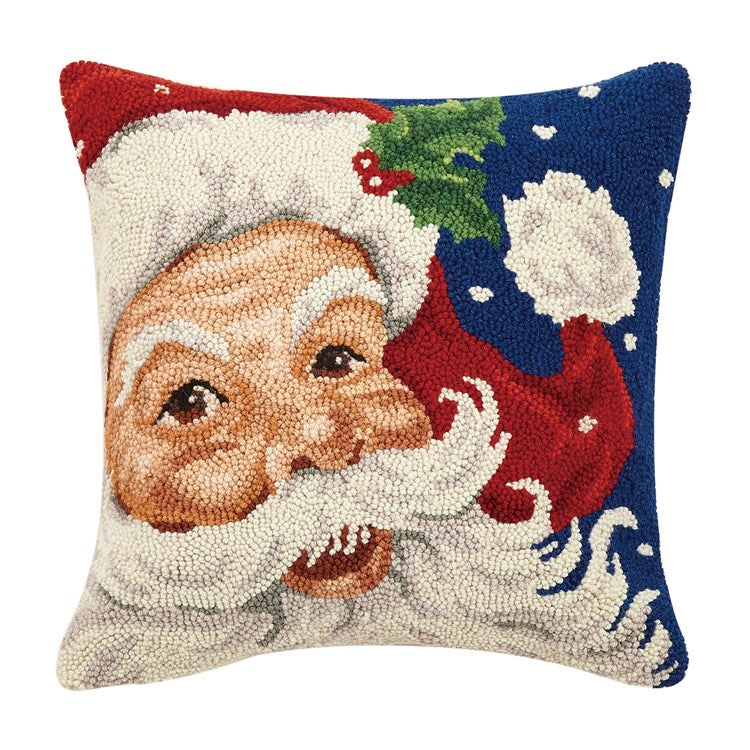 Peking Handicraft - “Santa” Christmas Hook Pillow (18” x 18”)