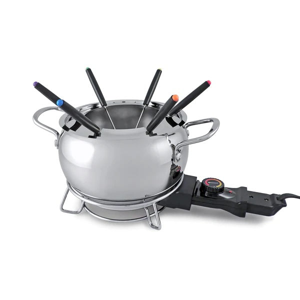 Swissmar - Mont Brulé 9 Pc Electric Fondue Set (Mirror Finish Stainless Steel)