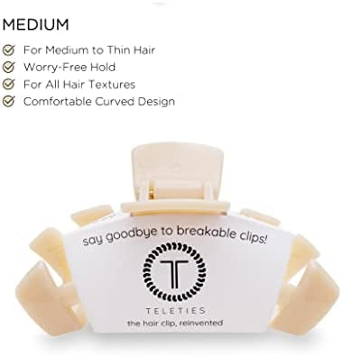 TELETIES - Coconut White Hair Clip - Assorted Sizes