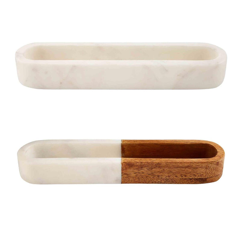 Mud Pie Marble and Wood Cracker Dish