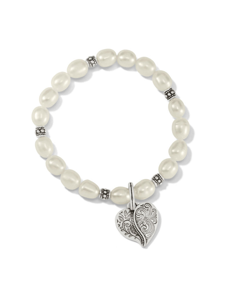 Brighton Ornate Heart Pearl Stretch Bracelet