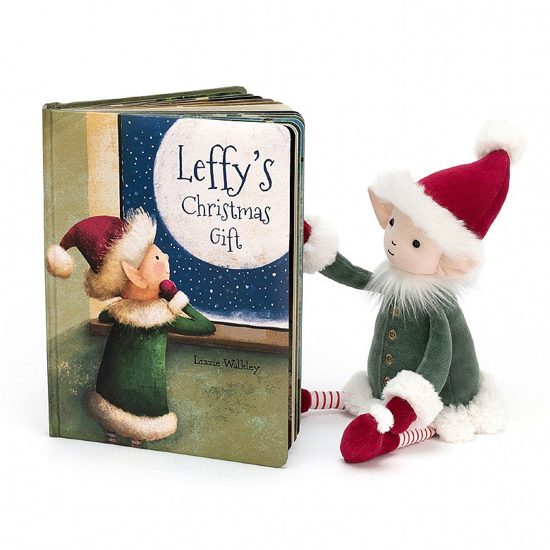 Jellycat Leffy’s Christmas Gift Book & Medium Leffy Elf Plush