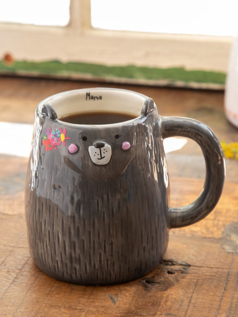 Natural Life® Grey Mama Bear Folk Mug
