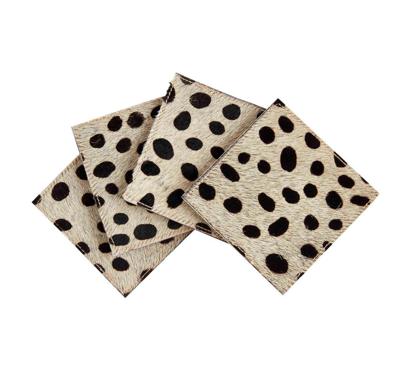 Mud Pie Leopard Coaster Set