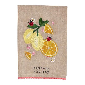 Mud Pie Fruit Embroidered Towels