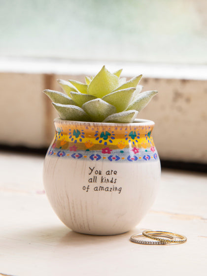 Natural Life Mini Faux Succulent Planter