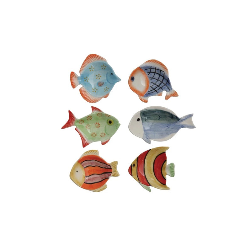 Creative Co-op Hand-Painted Fish Dish