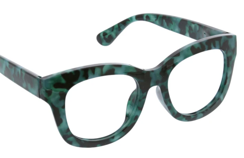 Peepers Readers - Center Stage - Green Tortoise (with Focus™ Blue Light Lenses)