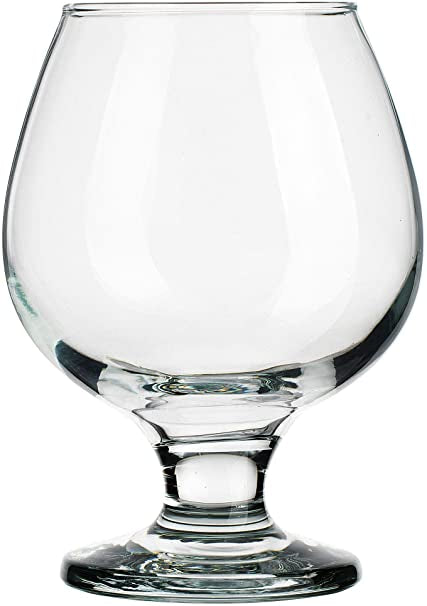 Set of 4 Brandy Snifter Glasses for Whiskey, Short Stem Wine Glass Set for  Bourbon, Cognac, Brandy (13oz)