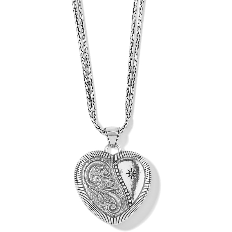 Brighton Essex Heart Convertible Double Locket Necklace