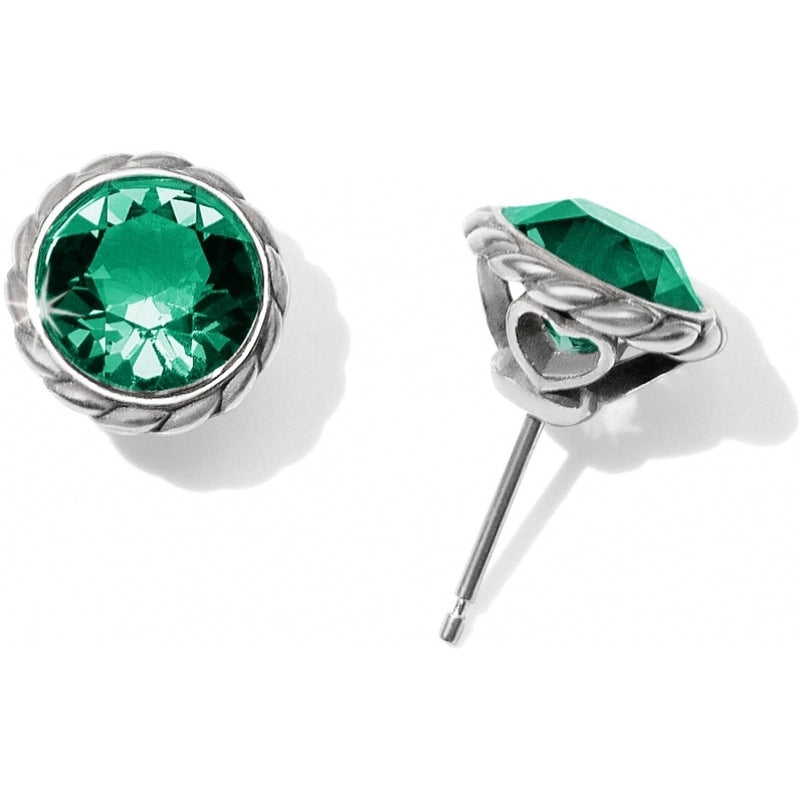 Brighton Iris Stud Earrings - Emerald