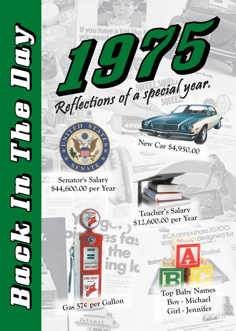 Back in the Day Year Almanac (1970’s)- 24 page greeting card/Booklet with Envelope
