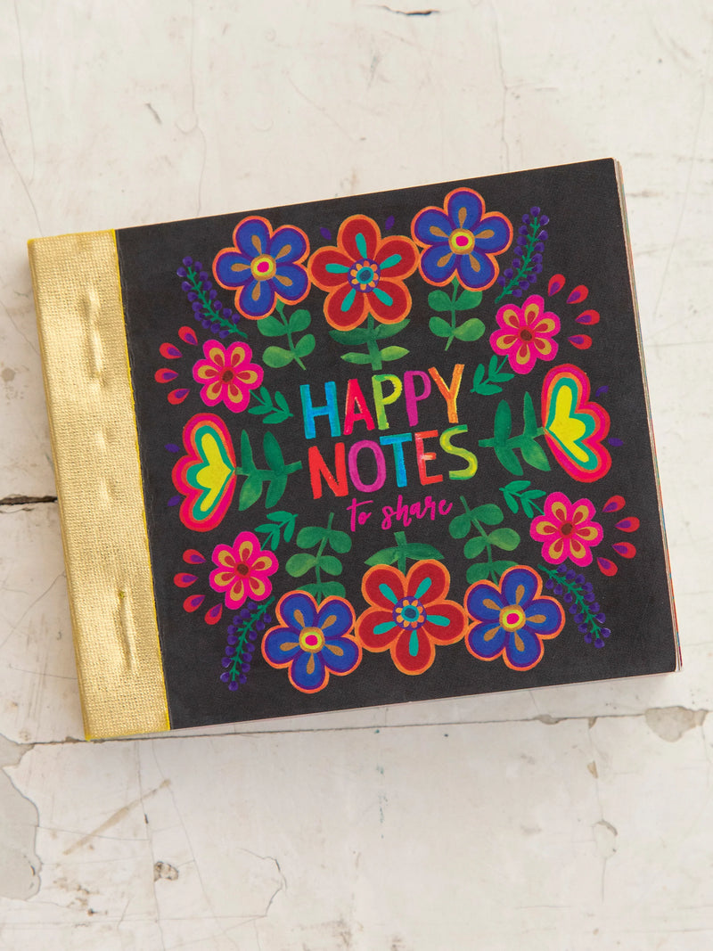 Natural Life Happy Notes Booklet - Black Floral