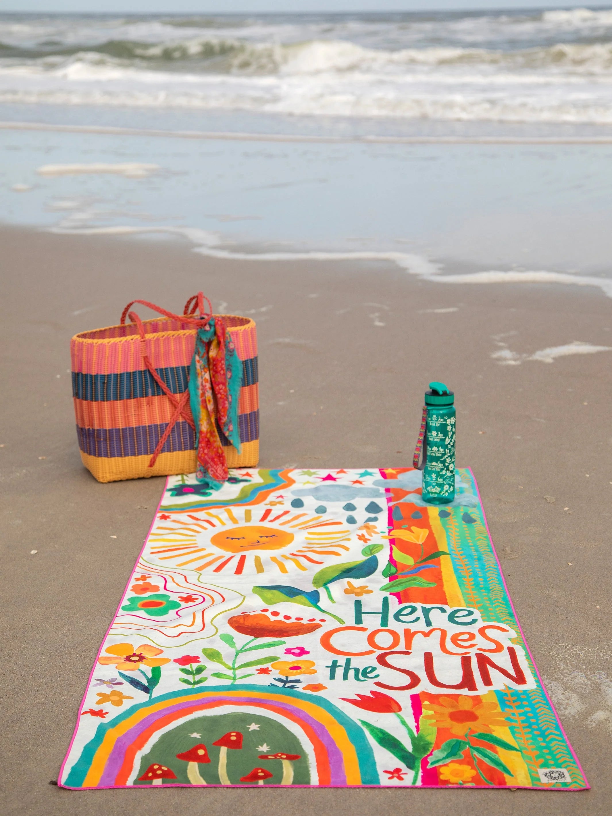 Natural Life - Microfiber Beach Yoga Towel - Here Comes the Sun