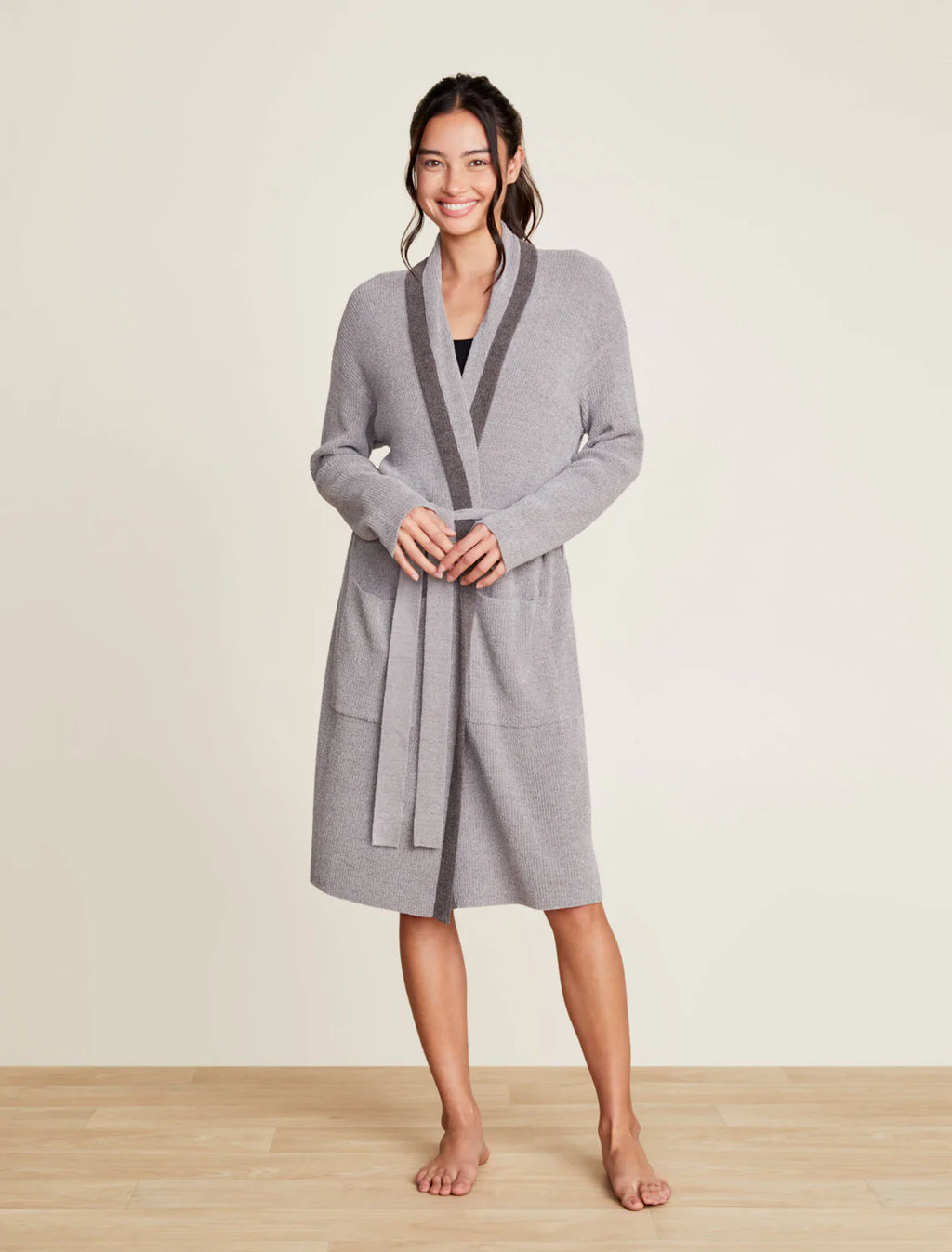 BAREFOOT DREAMS CozyChic Ultra Lite® Tipped Ribbed Short Robe