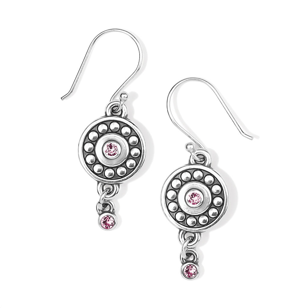 Brighton Pebble Dot Medali Reversible French Wire Birthstone Earrings (October/Light Rose)