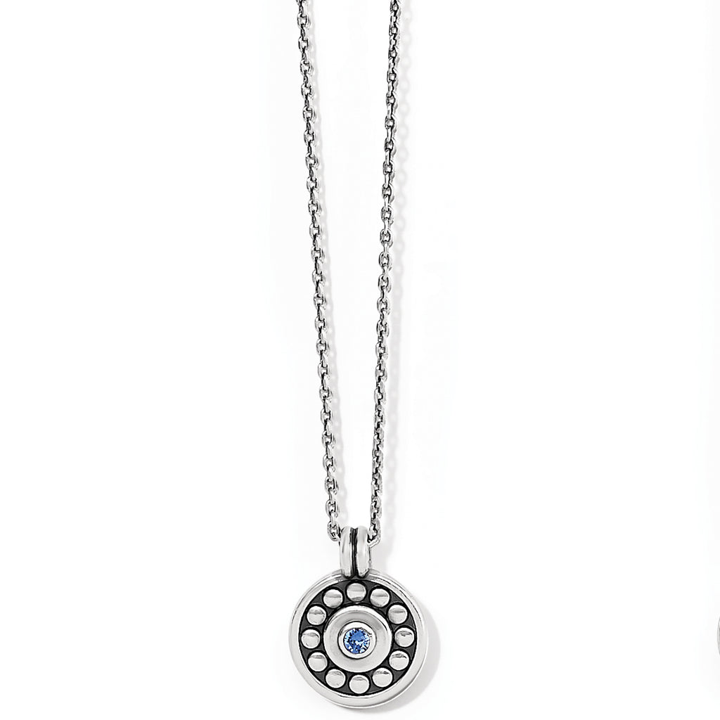 Brighton Pebble Dot Medali Petite Reversible Birthstone Necklace (September/Sapphire)