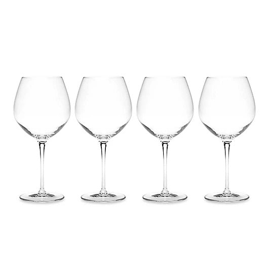 TAG Bella Collection Crystal Burgundy Glasses Set of 4
