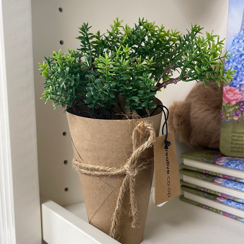 Creative Co-Op Paper Wrapped Artificial Potted Plant