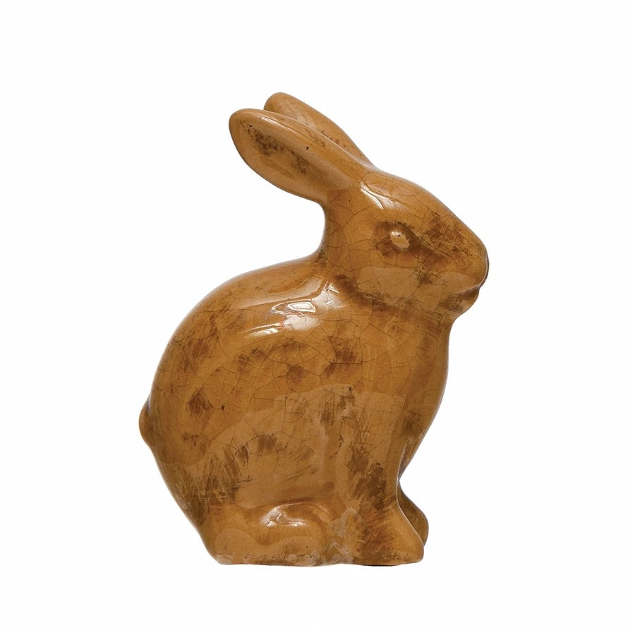 Creative Co-op Terra-cotta Rabbit, Distressed Butterscotch Finish