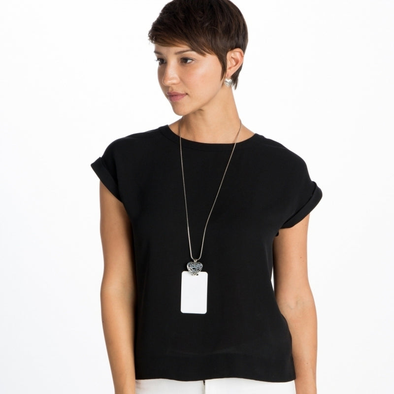 Brighton Contempo Heart Badge Clip Necklace