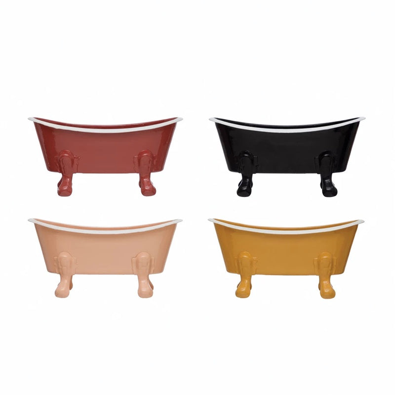 Creative Co-op Metal Bathtub Soap Dish, 4 Colors
