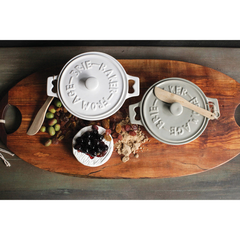 Creative Co-Op Brie Baker with Lid and Spreader