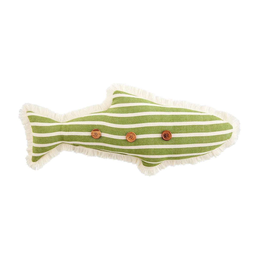 Mud Pie GREEN FISH SHAPED PILLOW - Lake Pillow