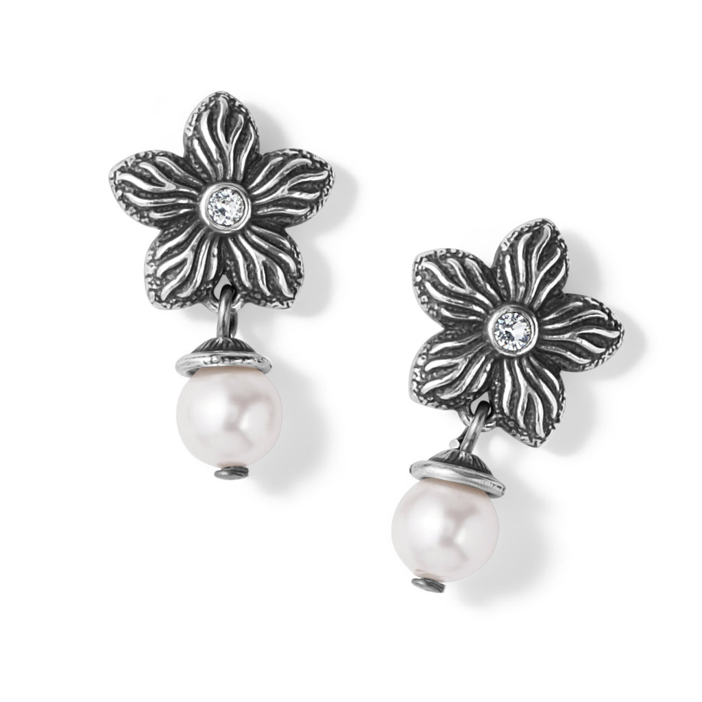 Brighton Bloom Flower Pearl Post Drop Earrings