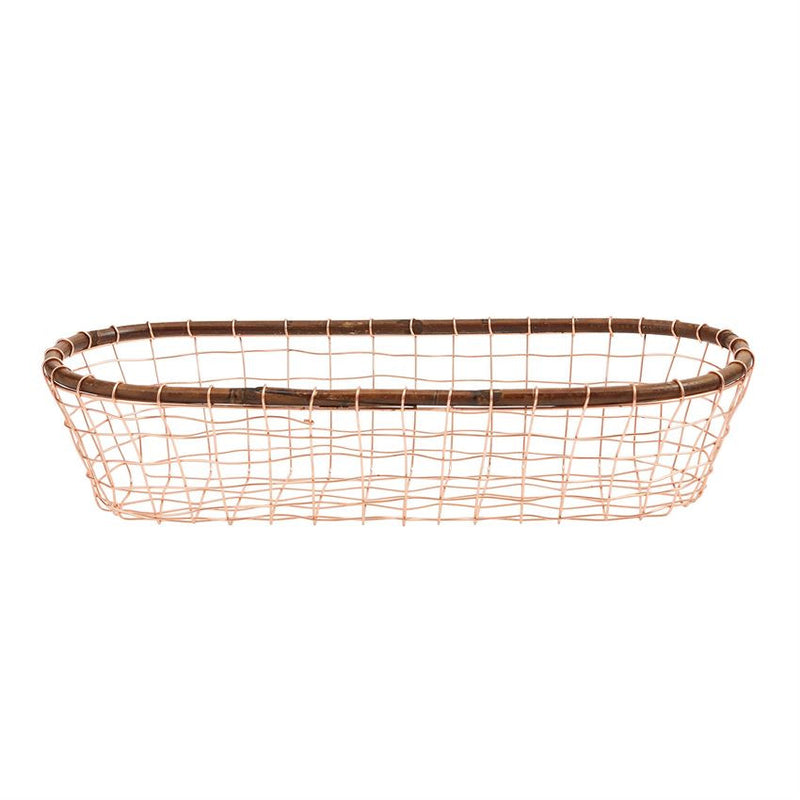 Mud Pie Oval Copper Wire Basket Set