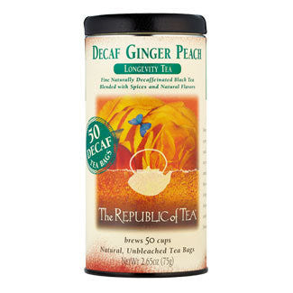 The Republic of Tea - Decaf Ginger Peach Black Tea Bags